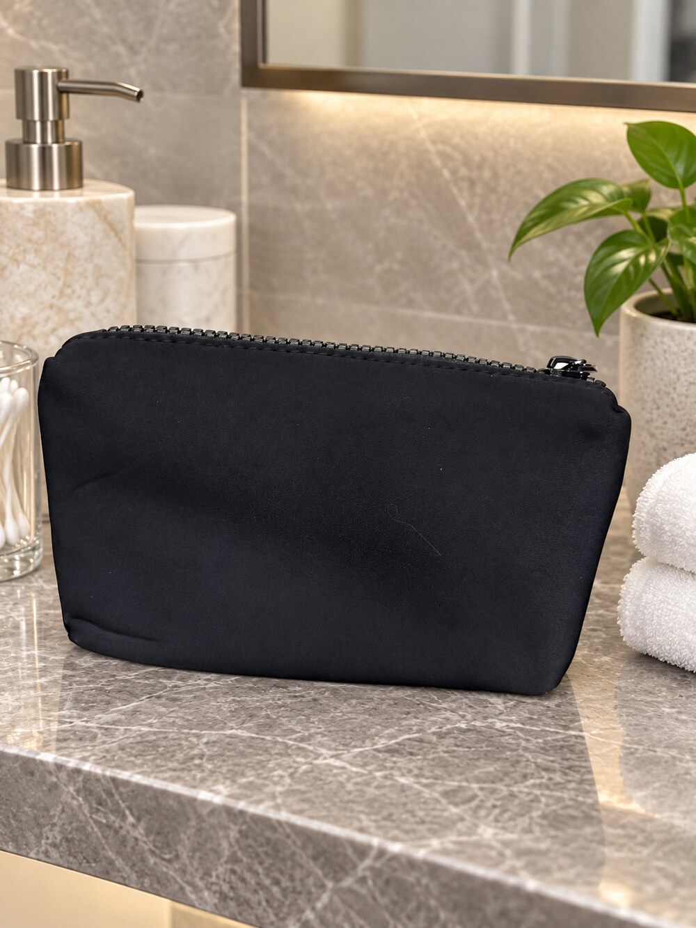 Chanel Black Zip Cosmetic Pouch | Small Beauty Organizer - Picture 3 of 6